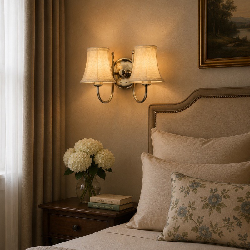 Veloria Twin Cotton Wall Lamp - White