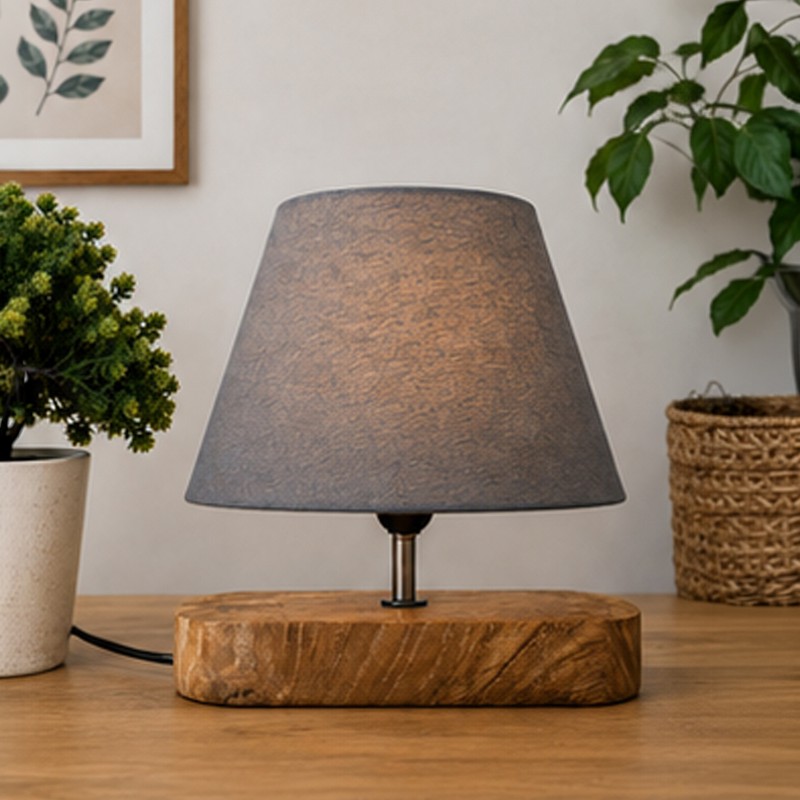 Cambium Wooden Table Lamp - Grey