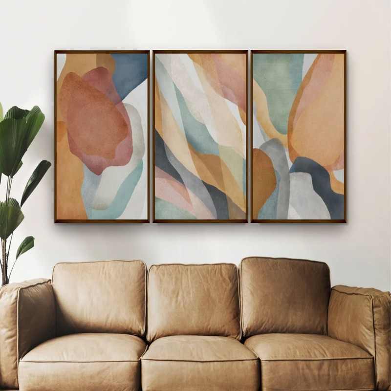 Plicatura Canvas Wall Painting - Set of Three