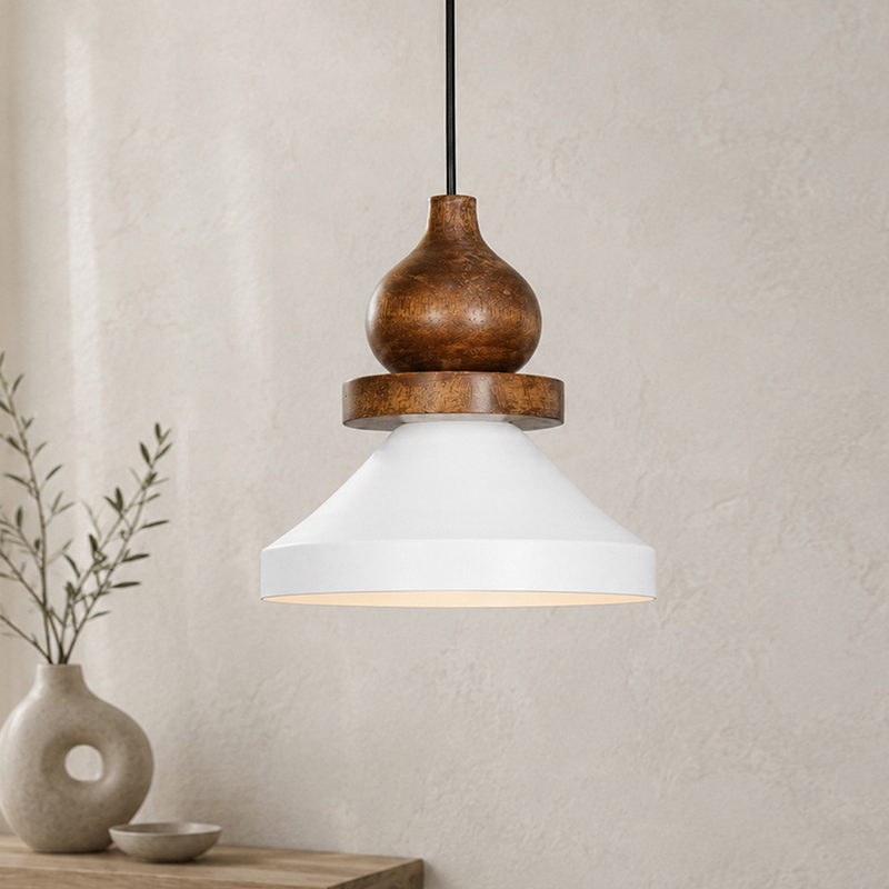 Obsidian Metal Ceiling Lamp - White