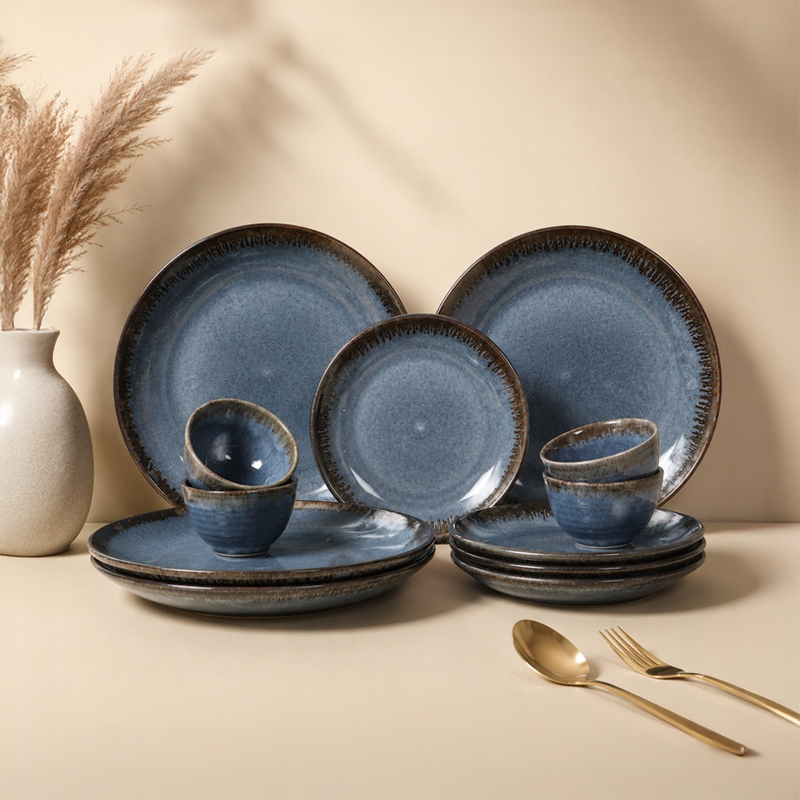 Utsav Dining Delight Set (Blue) - 12 Piece Set