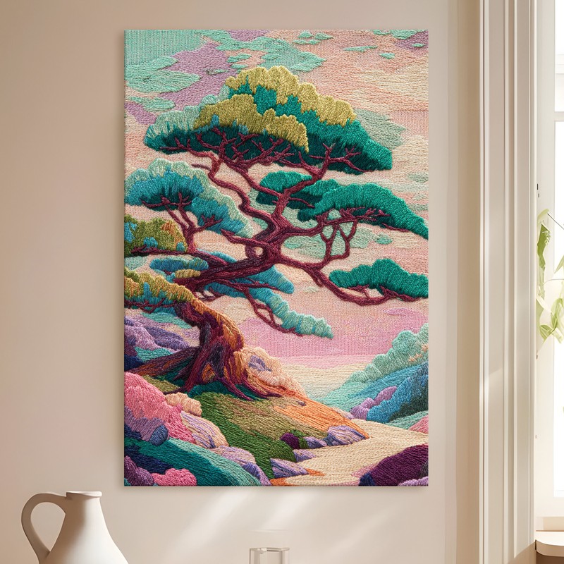 Coral Bonsai Gallery Wrapped Canvas Wall Painting