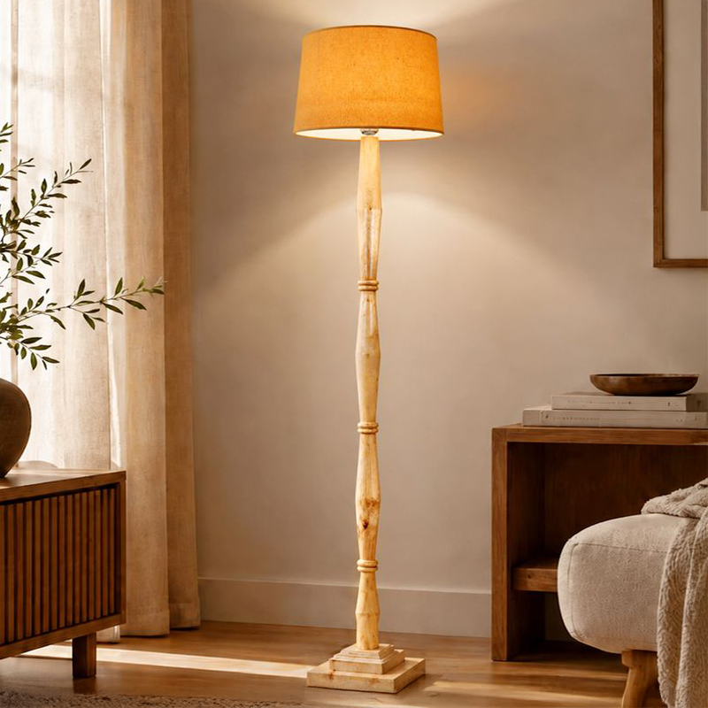 Elfin Bamboo Floor Lamp - Yellow