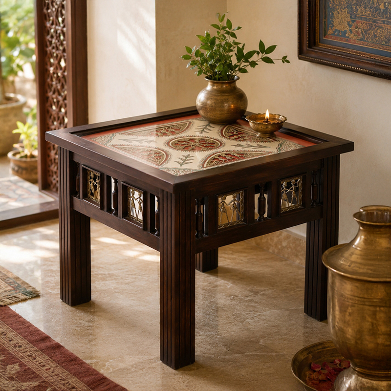 Zudra Teak Wood Side Table