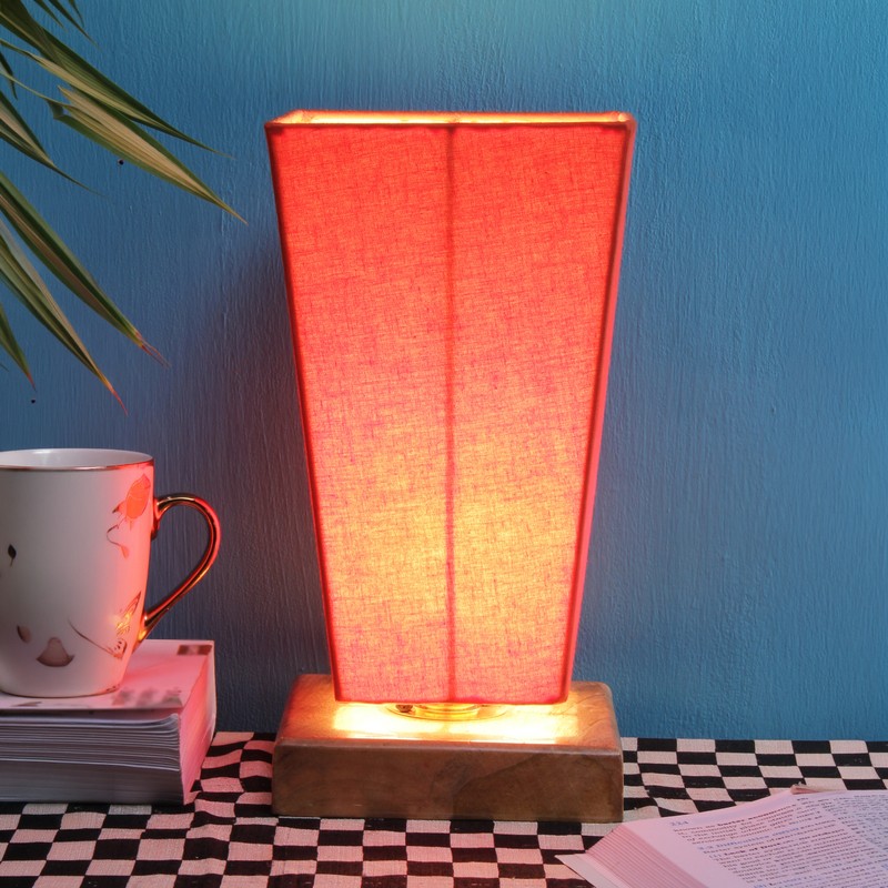 Obconica Wooden Table Lamp - Orange
