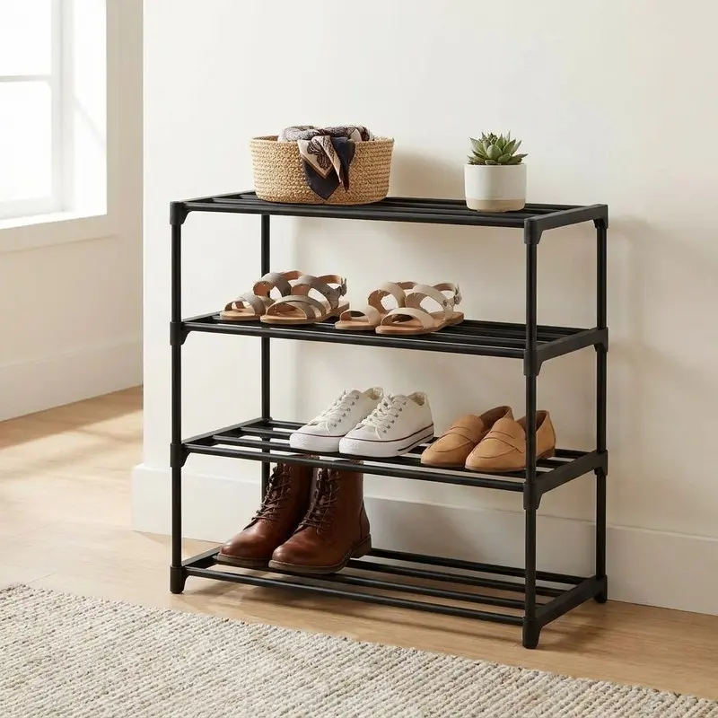 Footwear Vault 4 Tier Shoe Racks - Black