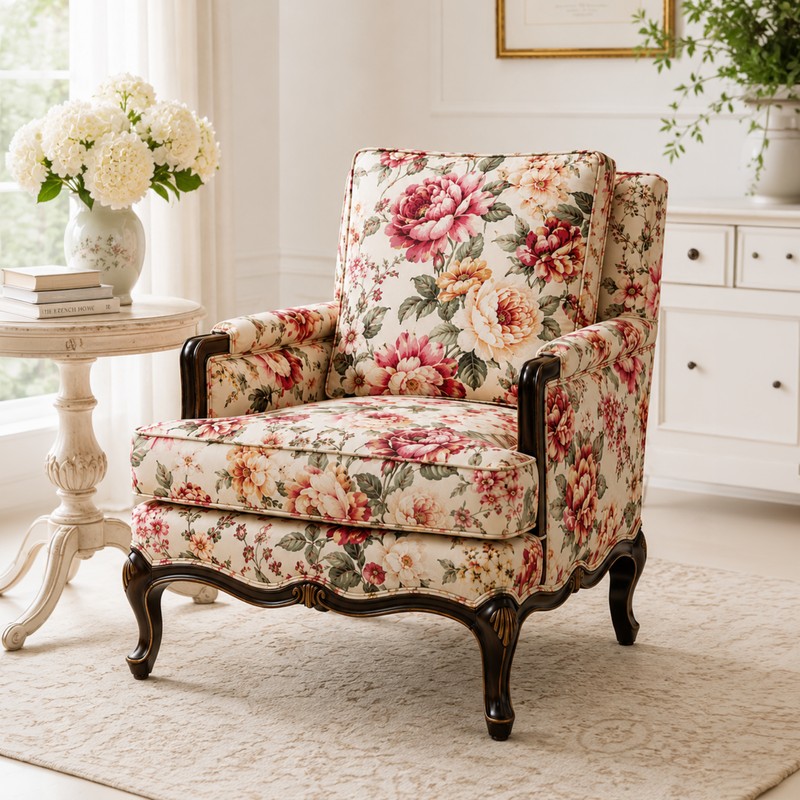 Pimrose Teak Wood & Faux Suede Lounge Chair