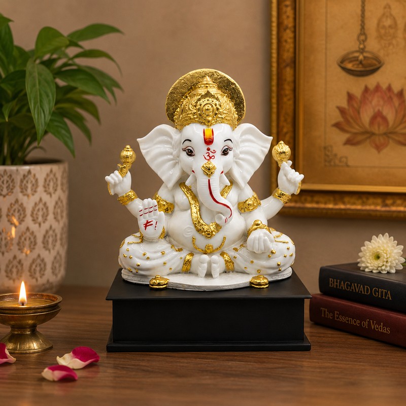 Siddhi Aura Ganesha Idol - White