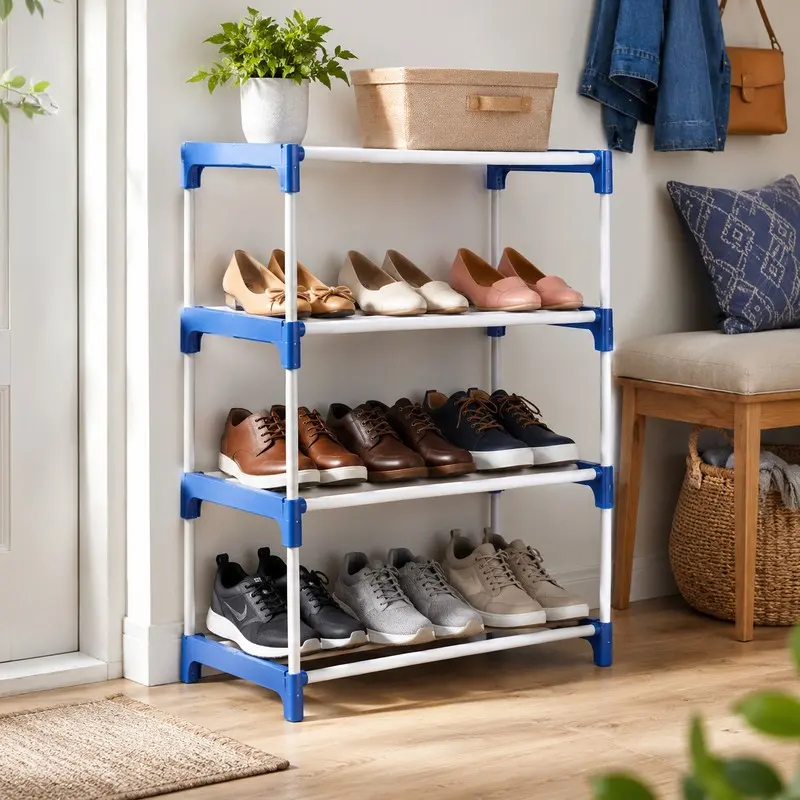 Step Nest 4 Tier Shoe Racks - White