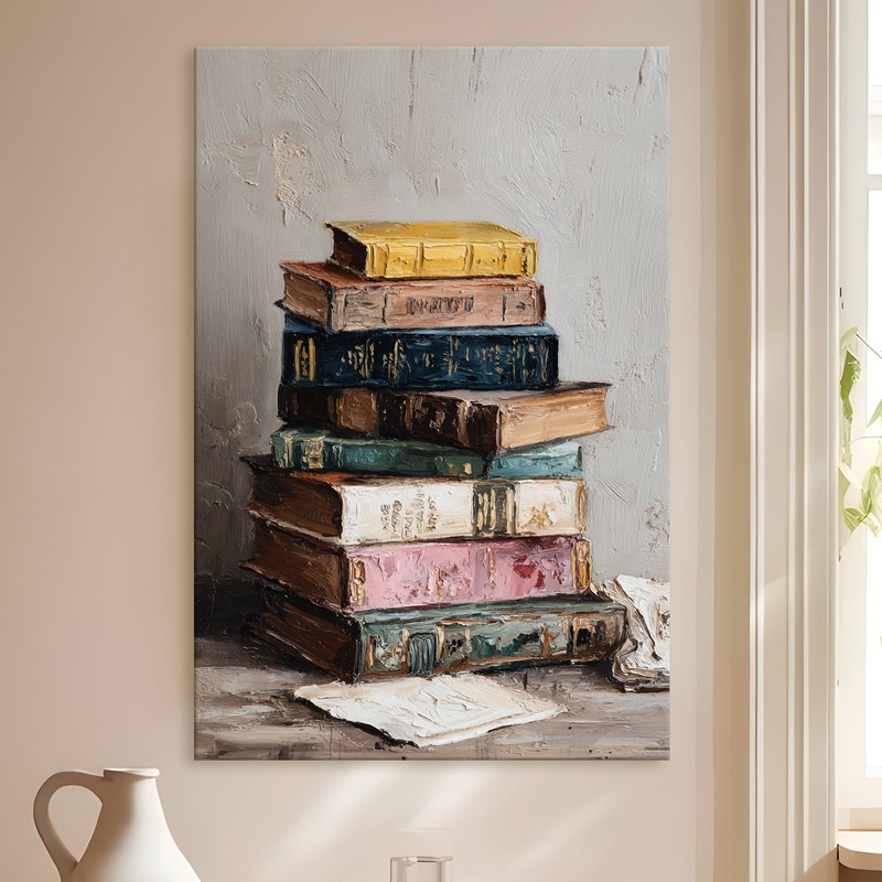 Timeworn Books Gallery Wrapped Canvas Wall Painting