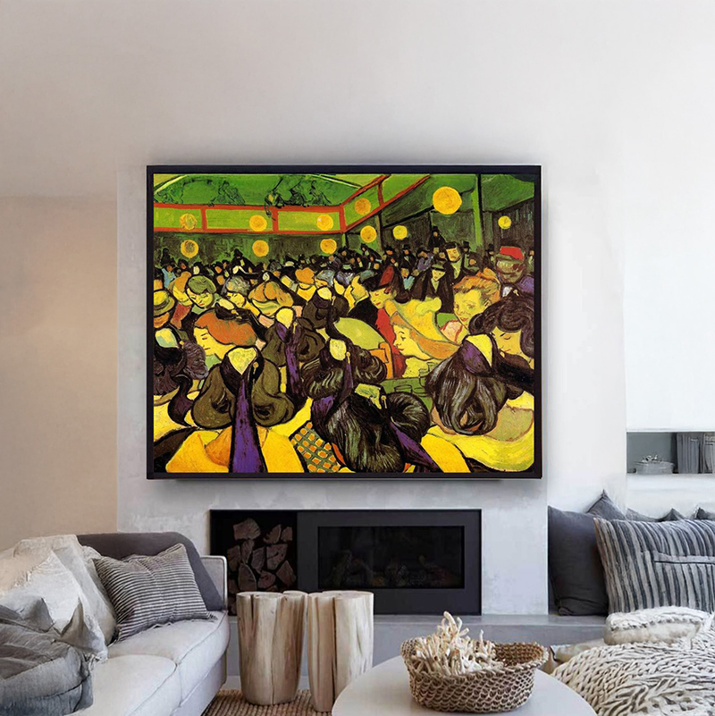 Market Day Gathering Canvas Wall Painting With Frame - Small