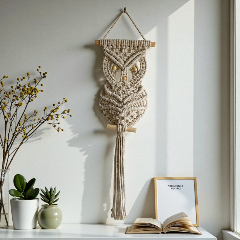 Owl of the Hidden Grove Cotton Wall Accent