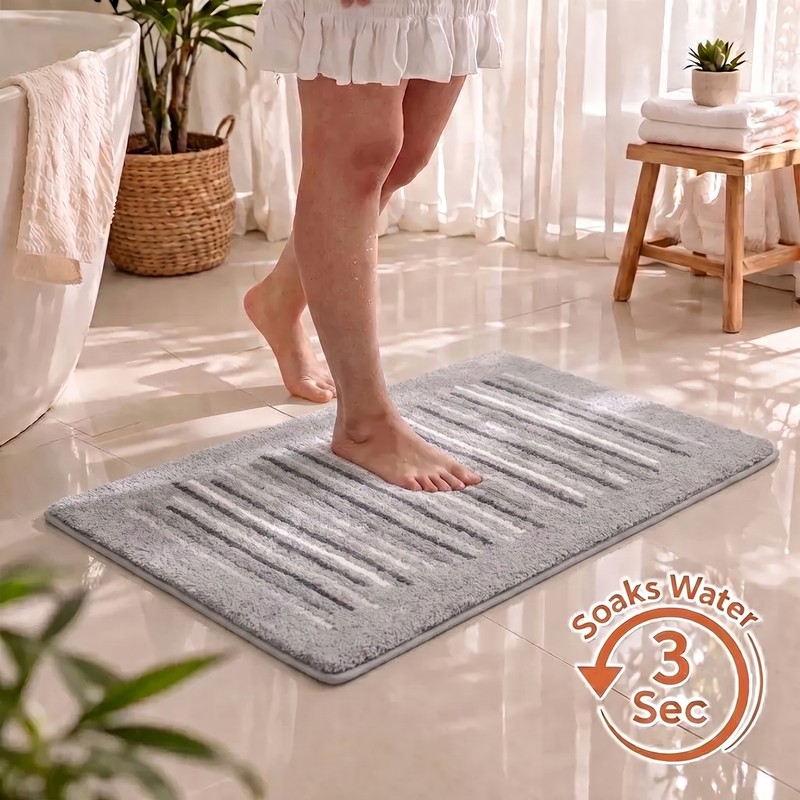 Haven Comfort Anti Skid Bath Mat - Grey - 40 x 60 cm