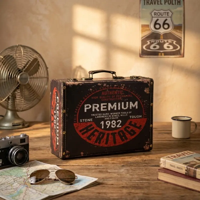 Vintage Epiphany MDF & Canvas Storage Box - L