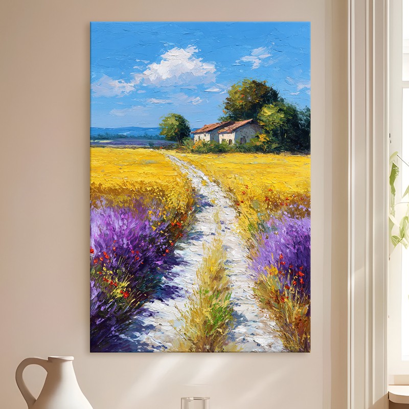 Farmhouse Path Gallery Wrapped Canvas Wall Painting