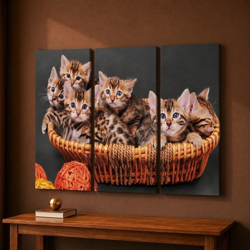 Cute Kittens Canvas Wall Painting