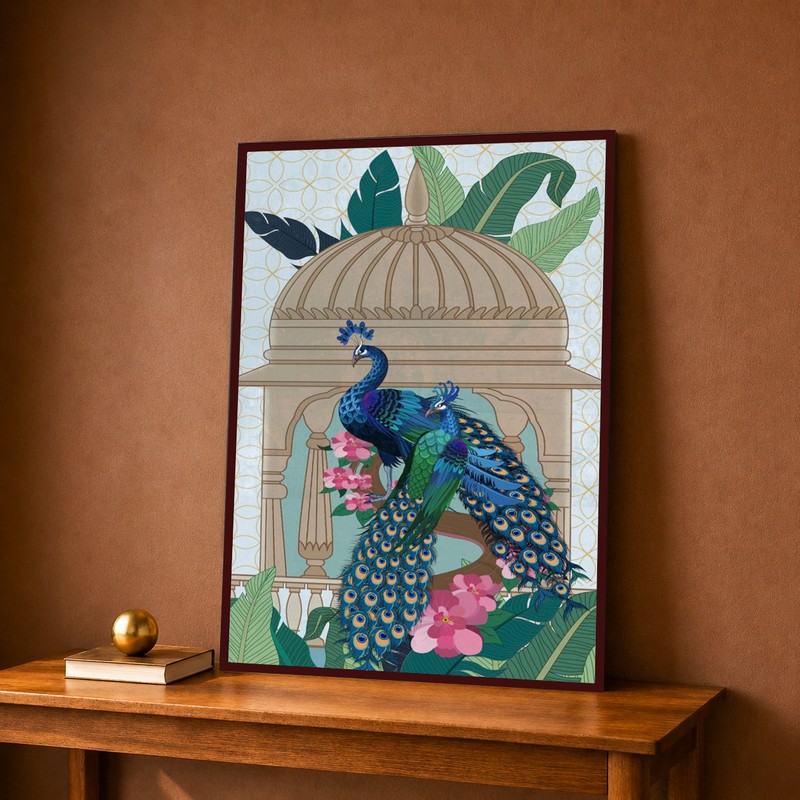 Palace Peacock Canvas Wall Painting