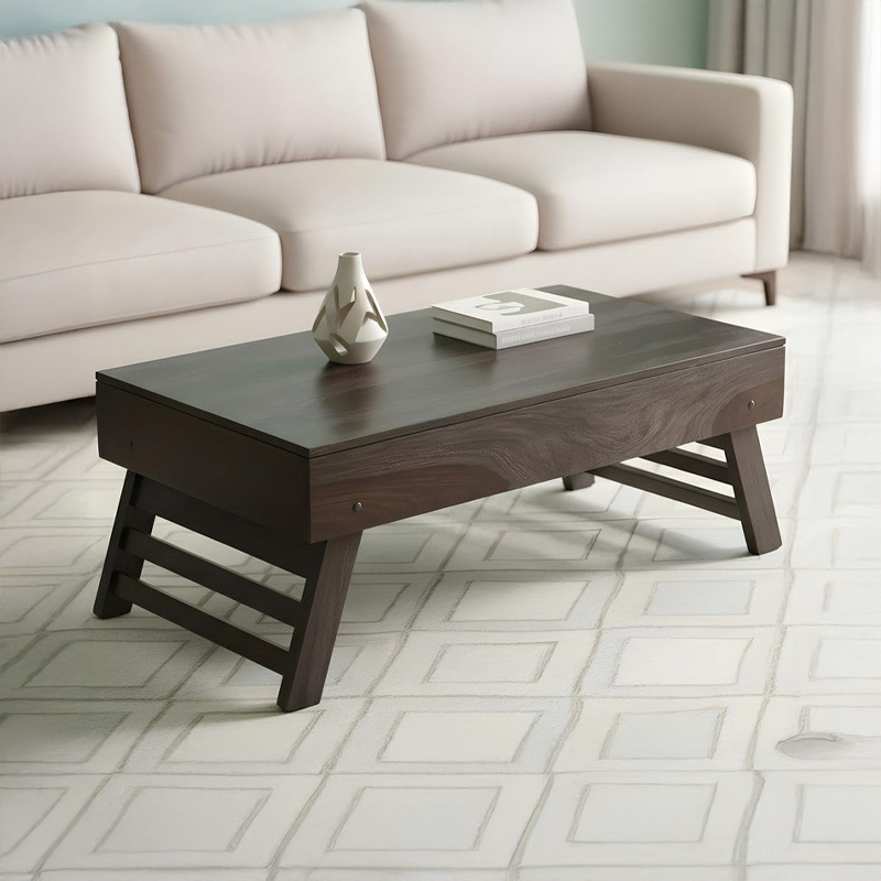 Arvion Sheesham Wooden Center Table - Dark Brown
