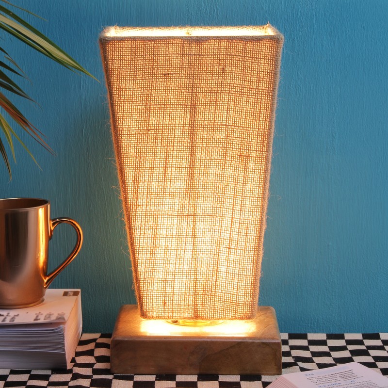 Corypha Wooden Table Lamp - Brown