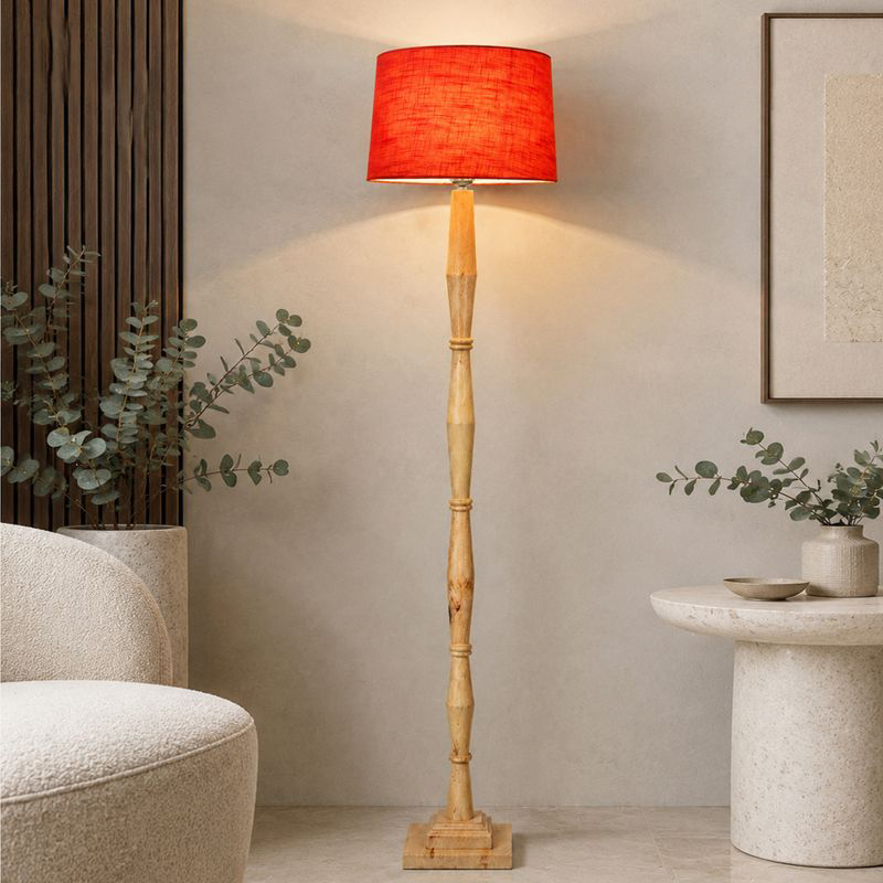 Elfin Bamboo Floor Lamp - Red