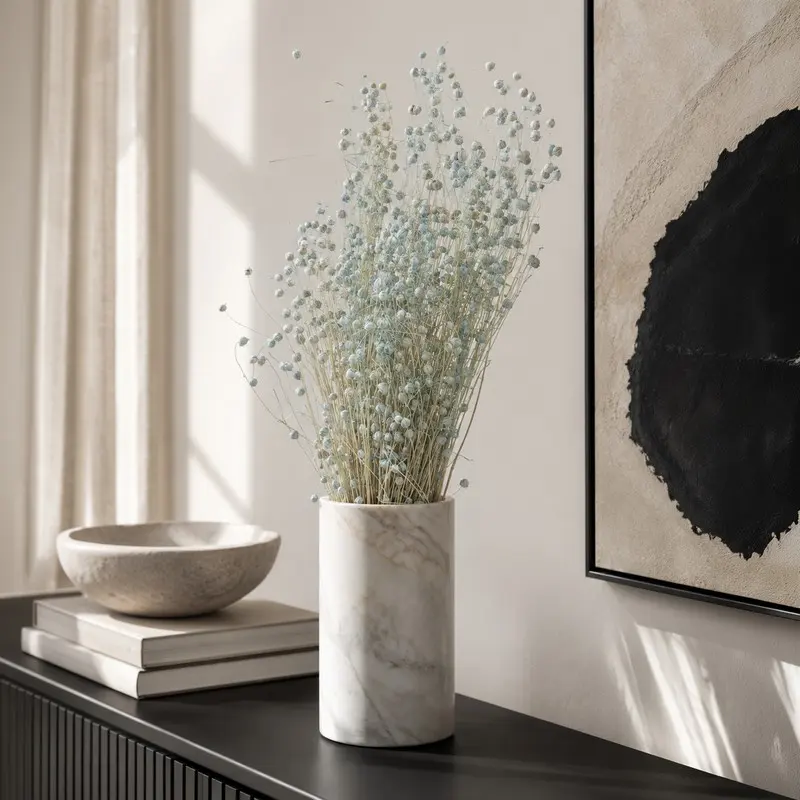 Airy Baby’s Breath Dried Flower Bunch - Blue