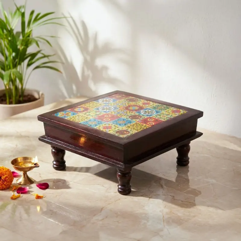 Peedha Mango Wood Stool - 10 inch