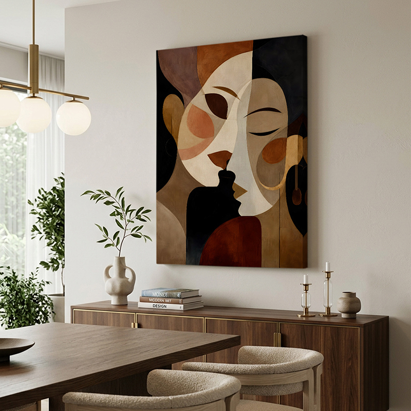 Fractured Embrace Canvas Wall Painting - Small