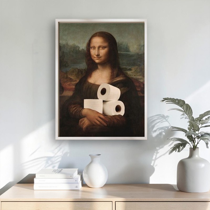 Mona Lisa Parody Wall Painting With Frame