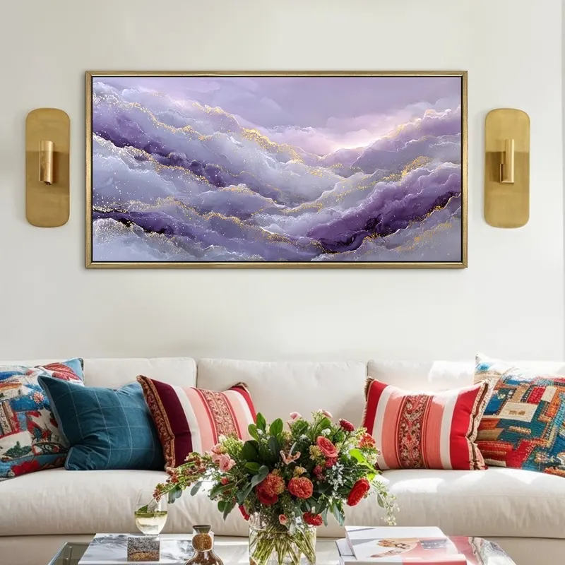 Lavender Cloudscape Canvas Wall Painting