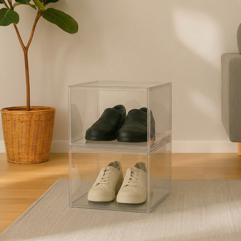 SoleNest ABS Plastic Shoe Rack - Set of Eight