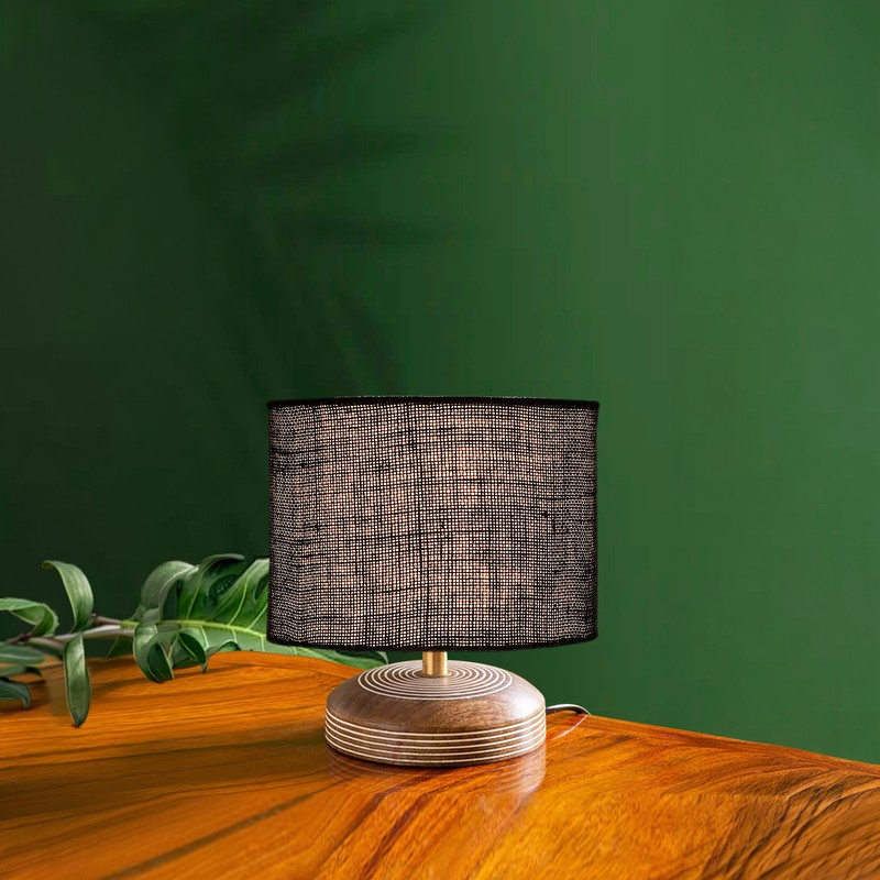 Cincture Wooden Table Lamp - Blue