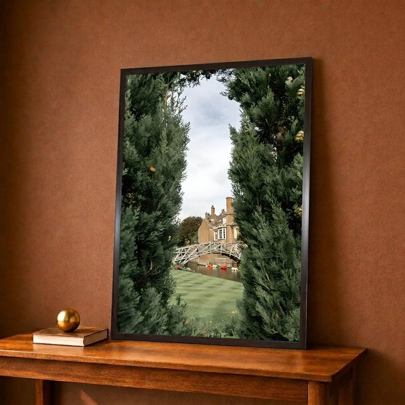 Serene Garden Bridge Canvas Wall Painting