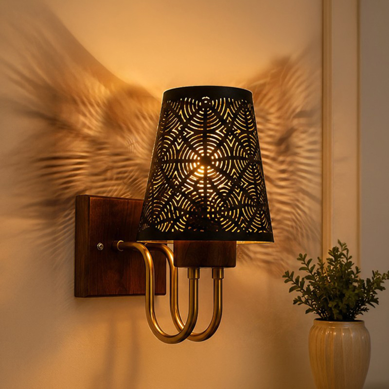 Aurelia Fanlight Metal Wall Lamp - Black