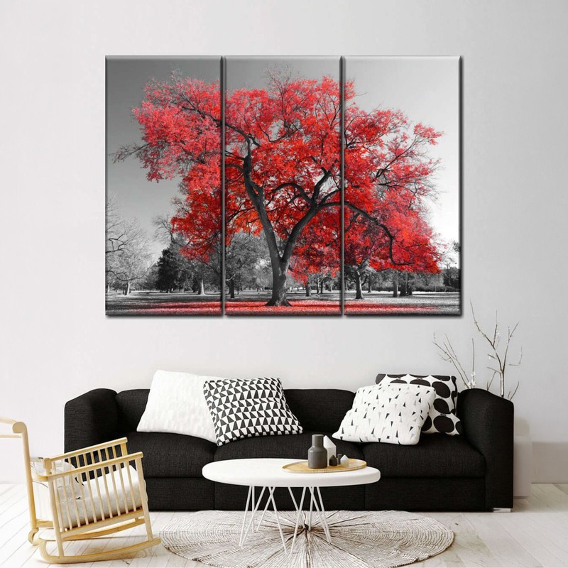Crimson Tree Canvas Wall Painting