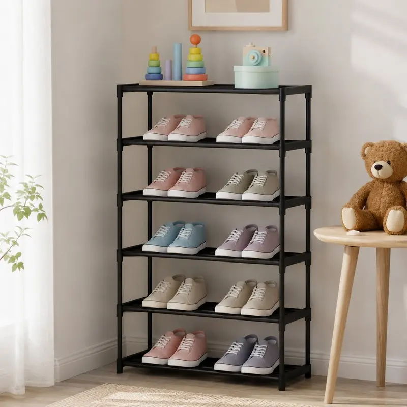 Footwear Vault 6 Tier Shoe Racks - Black
