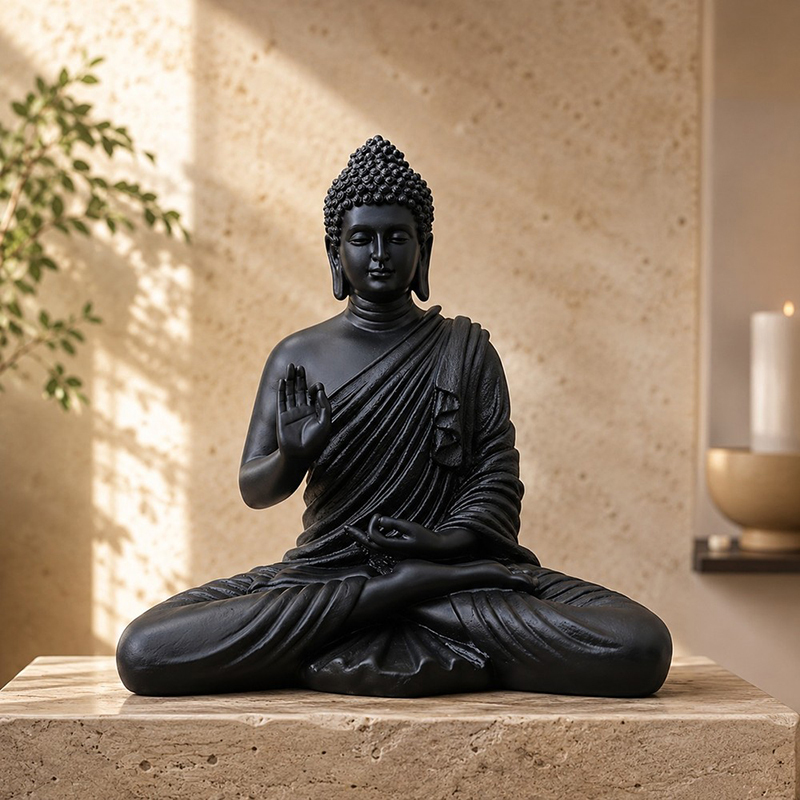Karuna Bodhi Buddha Idol - Black
