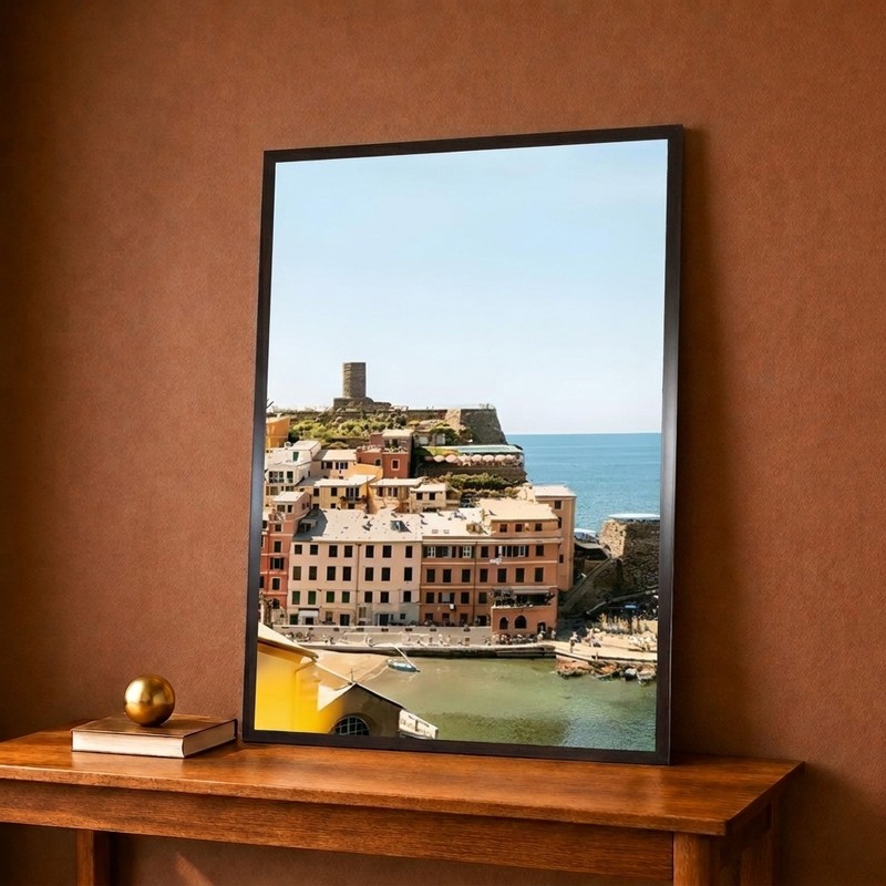 Coastal Harbor Town Canvas Wall Painting