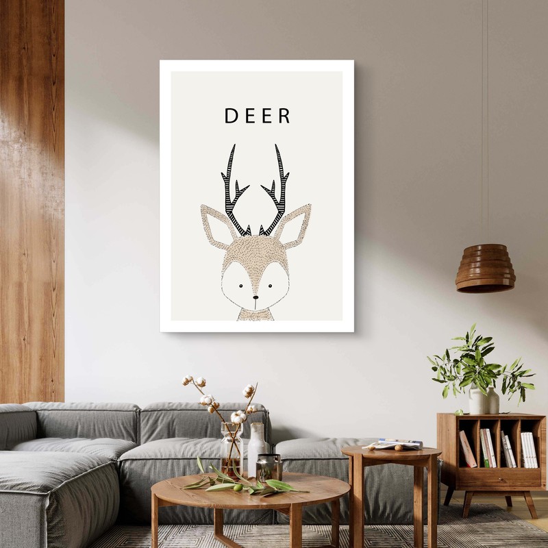 Gentle Deer Canvas Wall Painting - Small