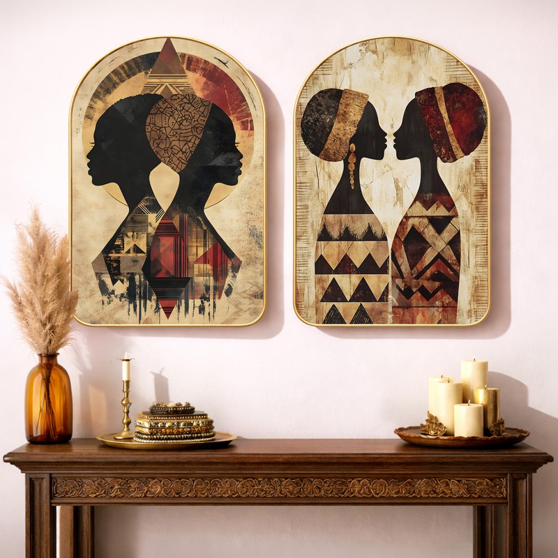 Chromatic Faces Wall Art - Set of Two