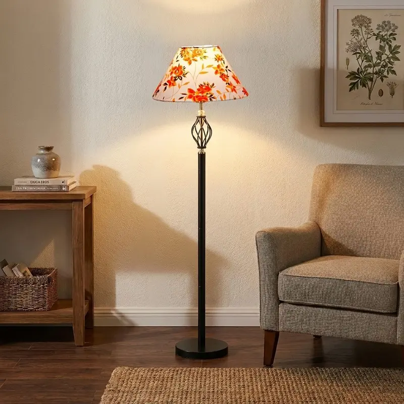 Sunset Blossom Cotton Floor Lamp