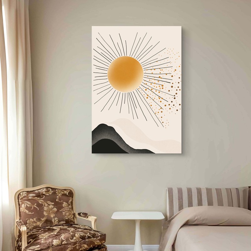 Sun Lines Canvas Wall Painting - Small