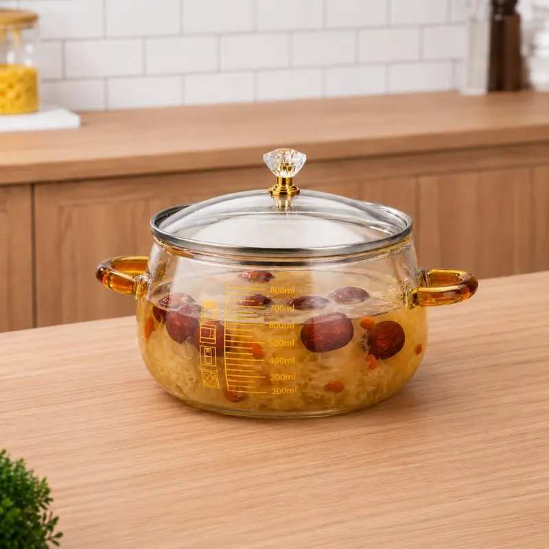 Vision Cook Glossy Glass Cooking Pot - 1000 mL