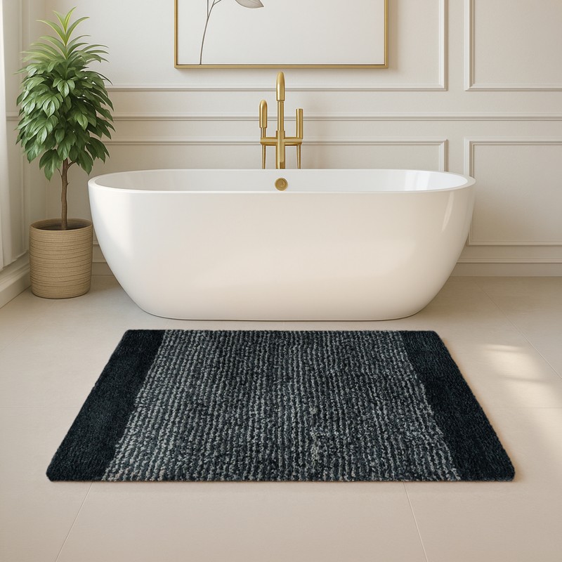 CloudStep Anti Skid Bath Mat - Black - 40 x 60 cms