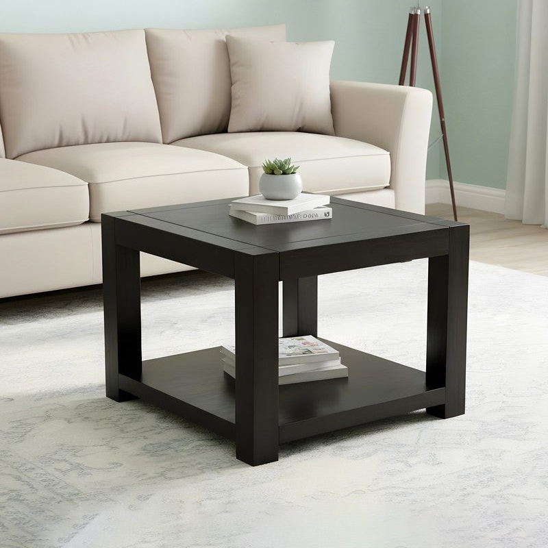 Frixon Sheesham Wooden Center Table - Black