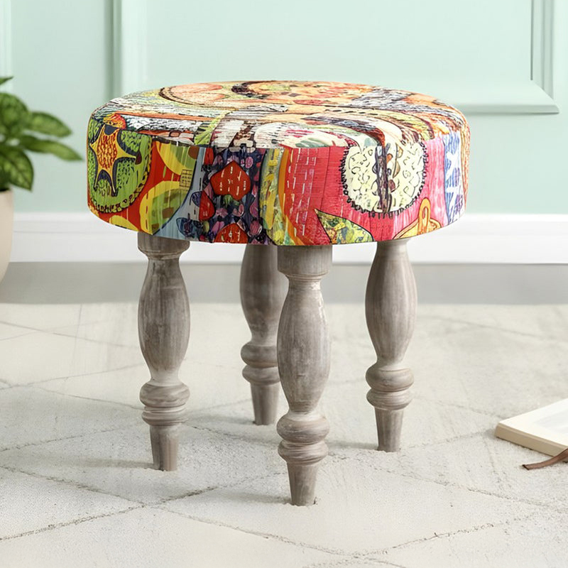 Sexon Sheesham Wooden Stool - Multicolor