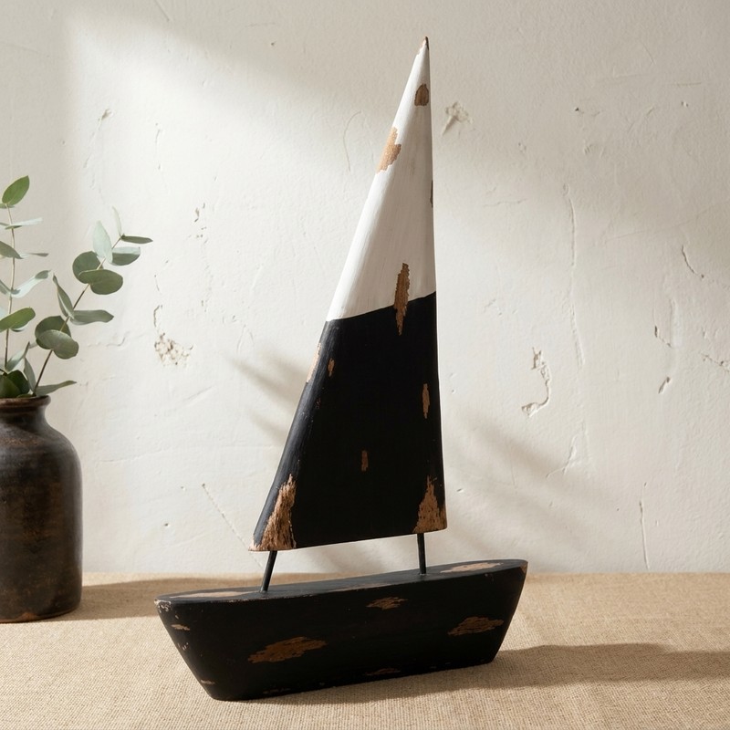 Midnight Sail Wooden Showpiece