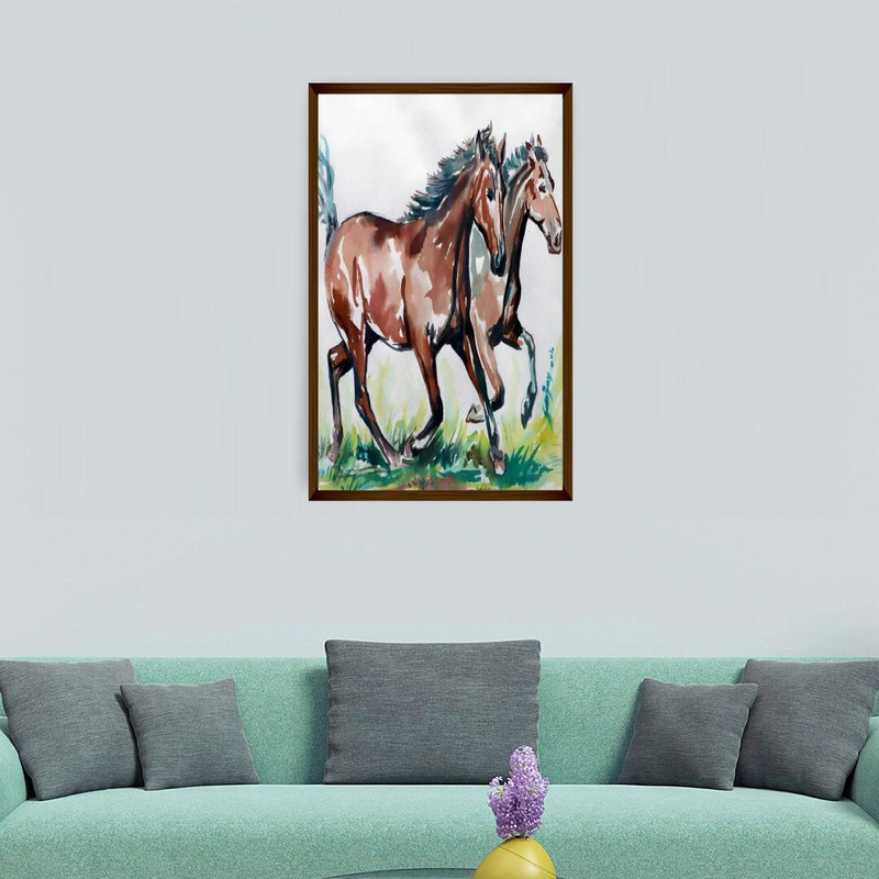 Sorrel Horse Canvas Wall Painting - Small