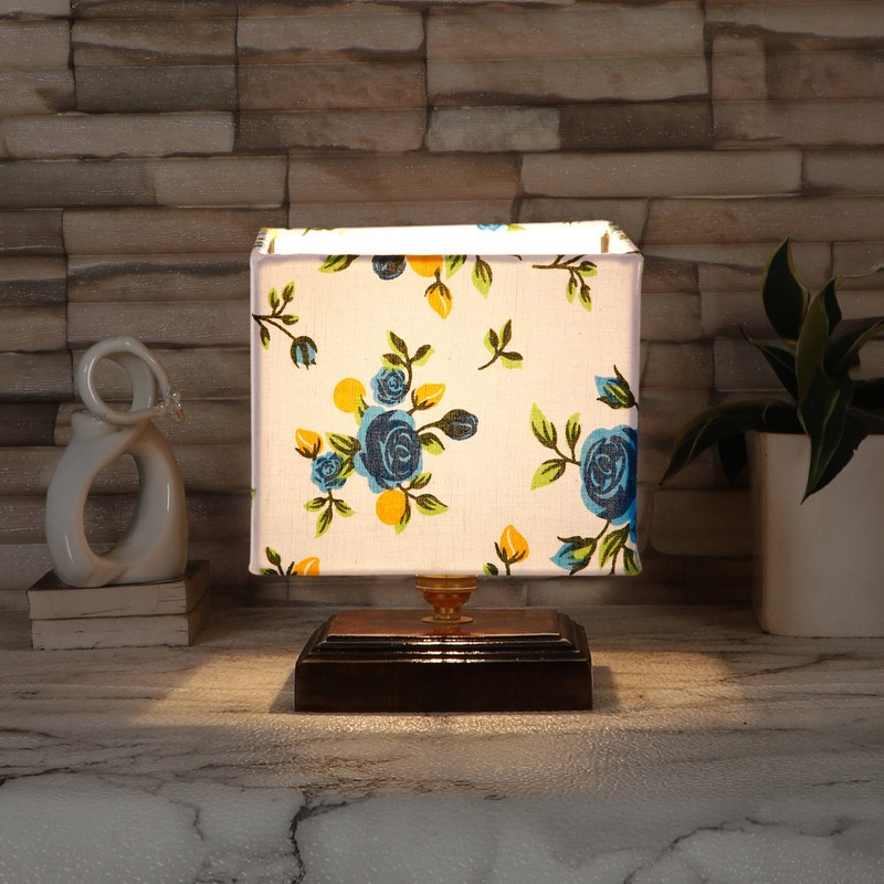 Amsonia Wooden Table Lamp - Blue
