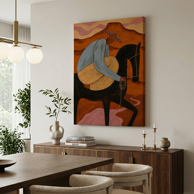 Desert Wanderer's Path Canvas Wall Painting - Small