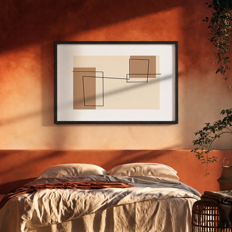 Spatial Harmony Canvas Wall Painting With Frame